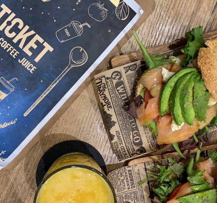 ticket food coffee juice