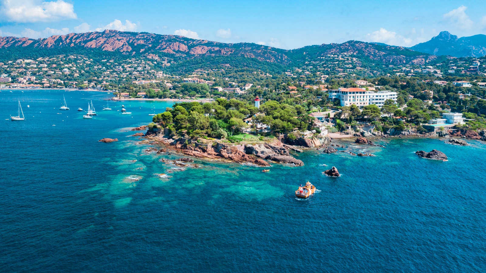 Beautiful French Coastline Mediterranean Sea Massif De L Esterel