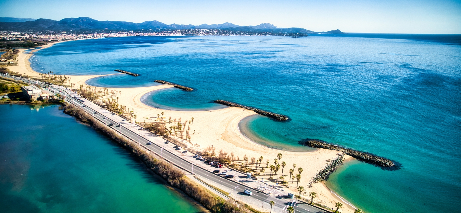 Plage de Saint-Aygulf vue aérienne