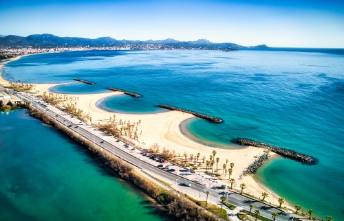 Plage de Saint-Aygulf vue aérienne