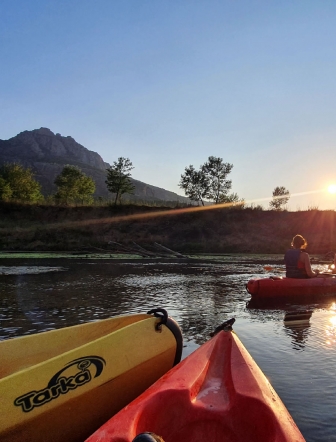 sunset canoe
