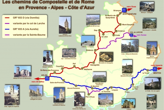 Carte du Chemin de Compostelle