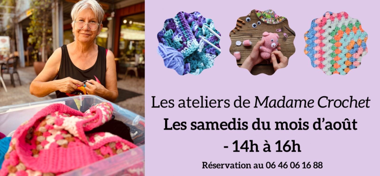 Ateliers crochet en août 2024 au Village des Talents Créatifs