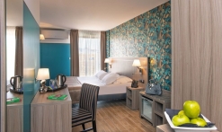 Chambre double ambiance turquoise