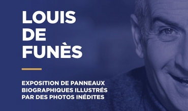 Exposition de panneaux biographiques Louis de Funes