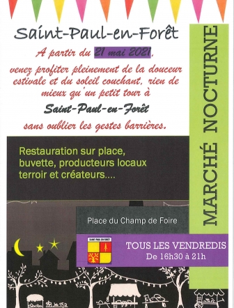 Affiche Marché Nocturne St paul en forêt