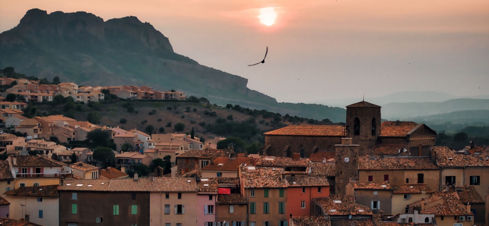 coucher soleil village