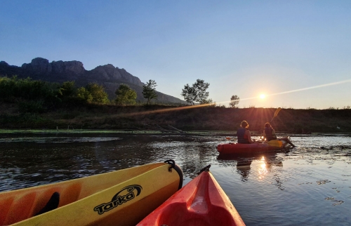 Coucher de soleil canoe