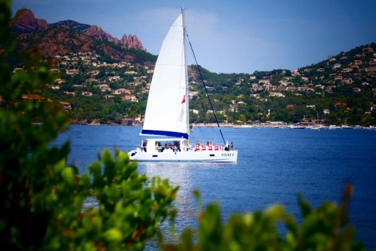 Mer et nature Demijournee Roches rouges en maxi catamaran